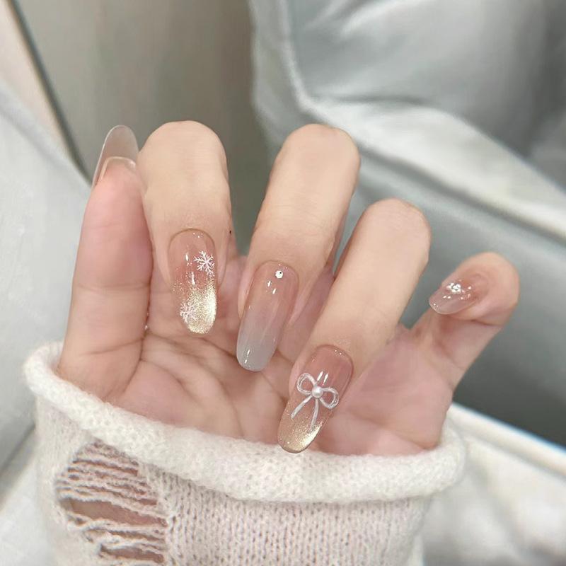 Noste nehty Advanced Kočičí oko Kamínky Francouzská Ručně dělaná Manikúra Nehtová fólie Spice Girl Čistá Touha Umělé nehty