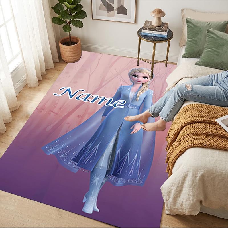 Personalized Name Princess Fantasy Living Room Non-Slip Area Rug Soft Carpet for Bedroom Kids Playroom Sofa,Office Home Decor Doormat