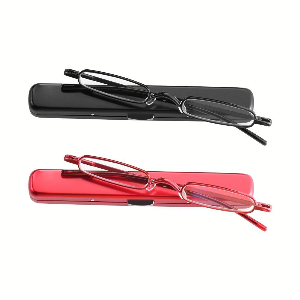Glasses Mini Reading Glasses Blue Light Blocking with Portable Pen Clip Case Readers Eyeglasses