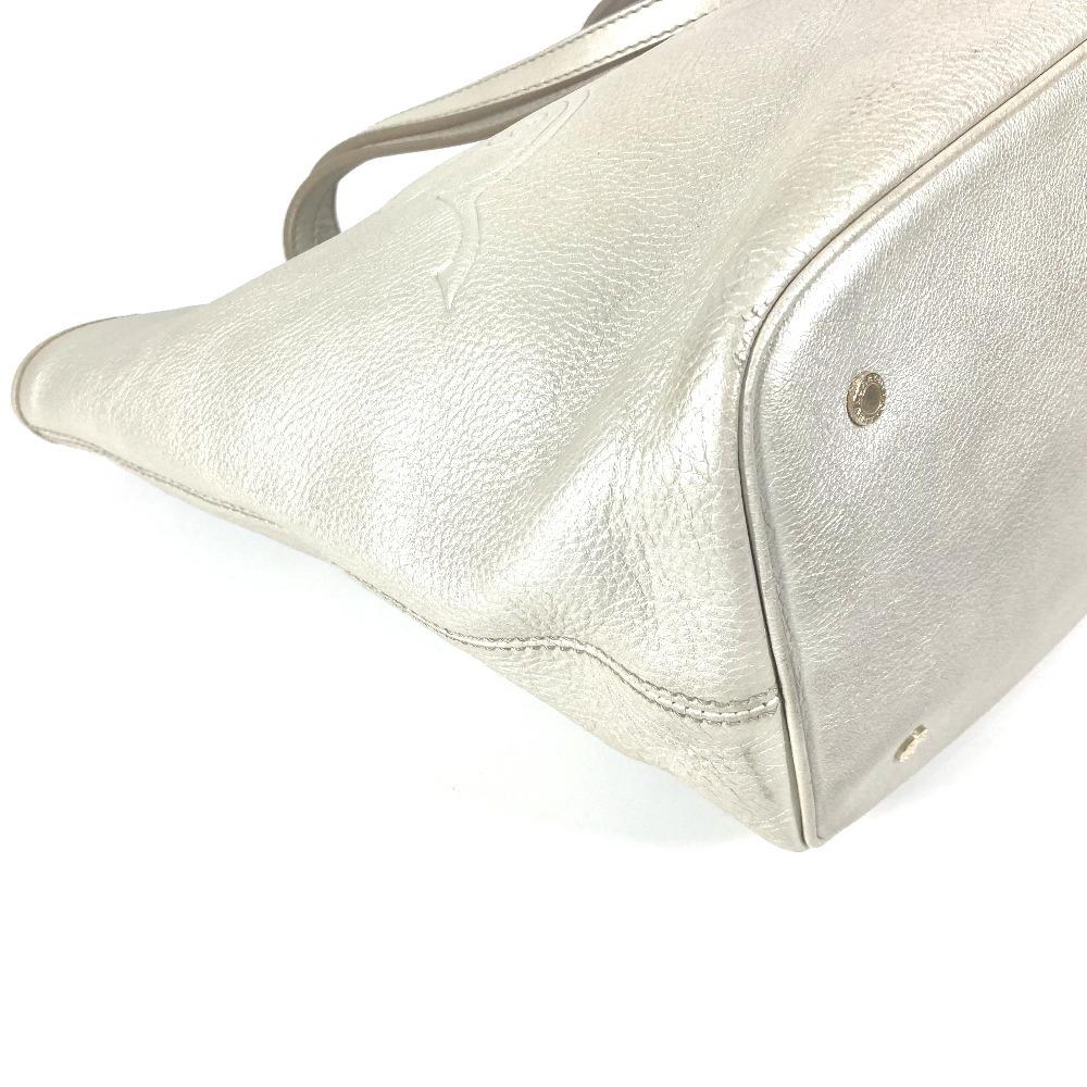 BVLGARI S.bulgari logo Sotirio Shoulder Bag Tote Bag Leather Silver