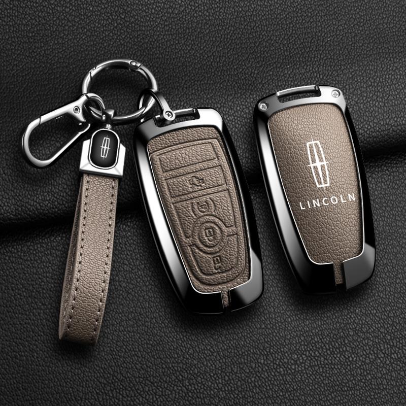 Alloy Car Key Case Shell Key Chain Key Ring Car Key Cover For Lincoln Navigator Flying MKX MKC Continental Adventure Accessoriesyeey5