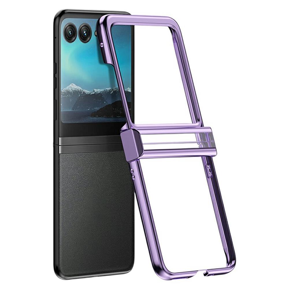 For Motorola Razr 60 Case Hinge Design Electroplating PC Clear Phone Cover