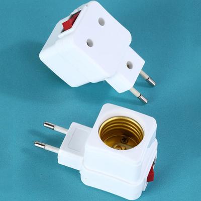 E27 LED-Lichtsockel zum Eu-Stecker-Halter-Adapter-Konverter Ein/Aus für Glühbirnenlampe