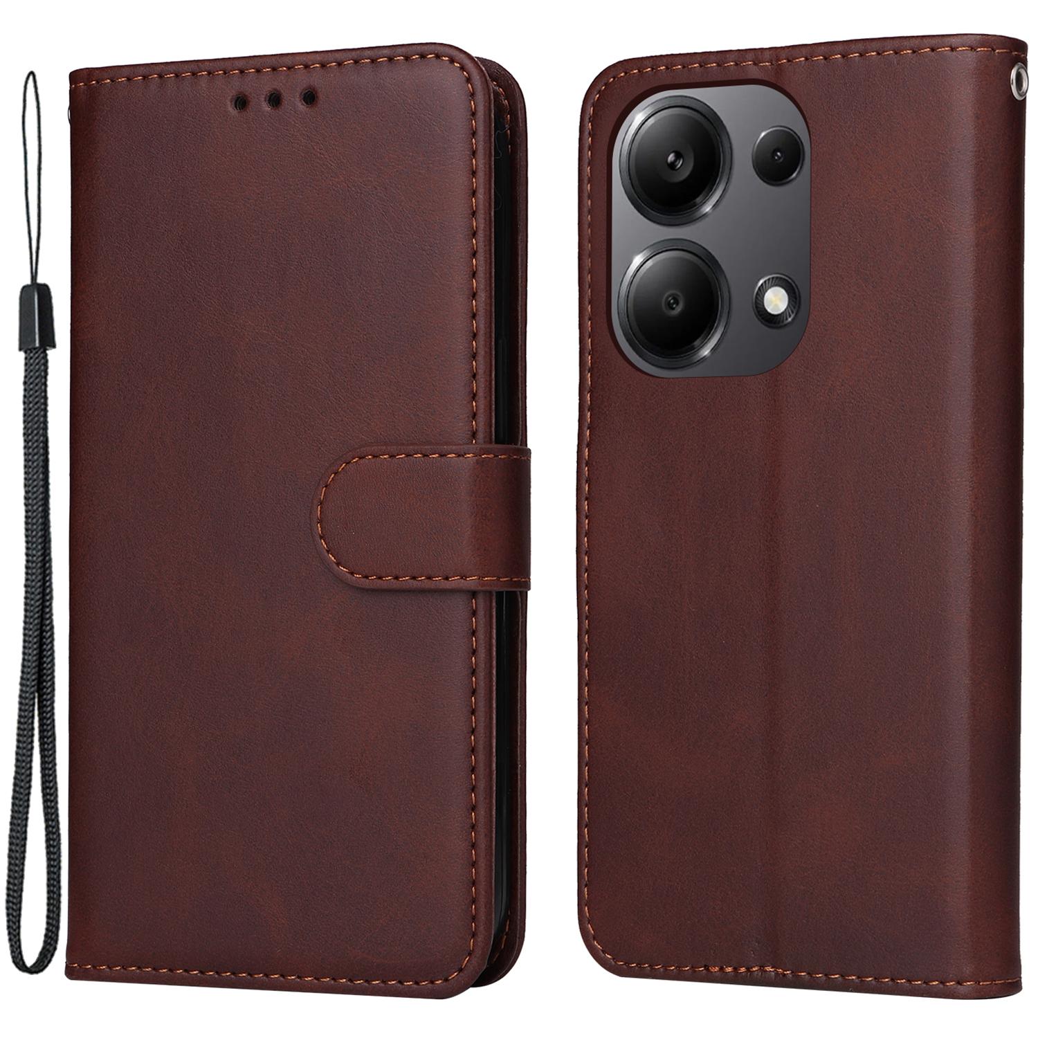

For Xiaomi Redmi Note 14S 4G/Note 13 Pro 4G/Poco M6 Pro 4G Case Calf Texture Photo Slot Phone Cover B