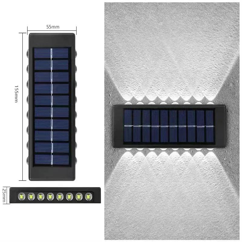 Solar Wall Lights Outdoor Warm/White Solar Wall Mount Porch Lamp Up And Down Lighting For Garden Street Landscape Balcony Patio