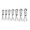 Short Handle Ratchet Wrench Cr V Steel Metric Flexible Open Ring Spanner Labor Saving Hand Tool For Auto Mechanical Repair