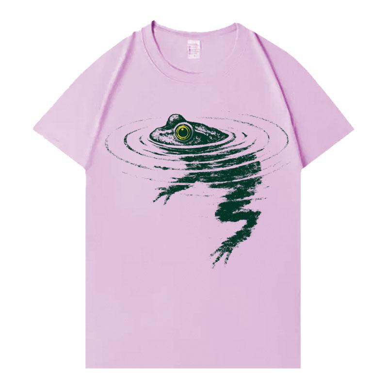 Funny Frog Meme Trendy Graphic Print Short Sleeve Tee Shirt Hot Sale Streetwear Unisex Women Harajuku Crewneck Tshrit Unisex