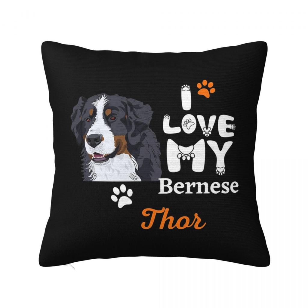 Bernese Mountain Dog Lover Square Pillowcase Cushion Cover Pillow Case Throw Pillow Cover for Home Bedroom Car