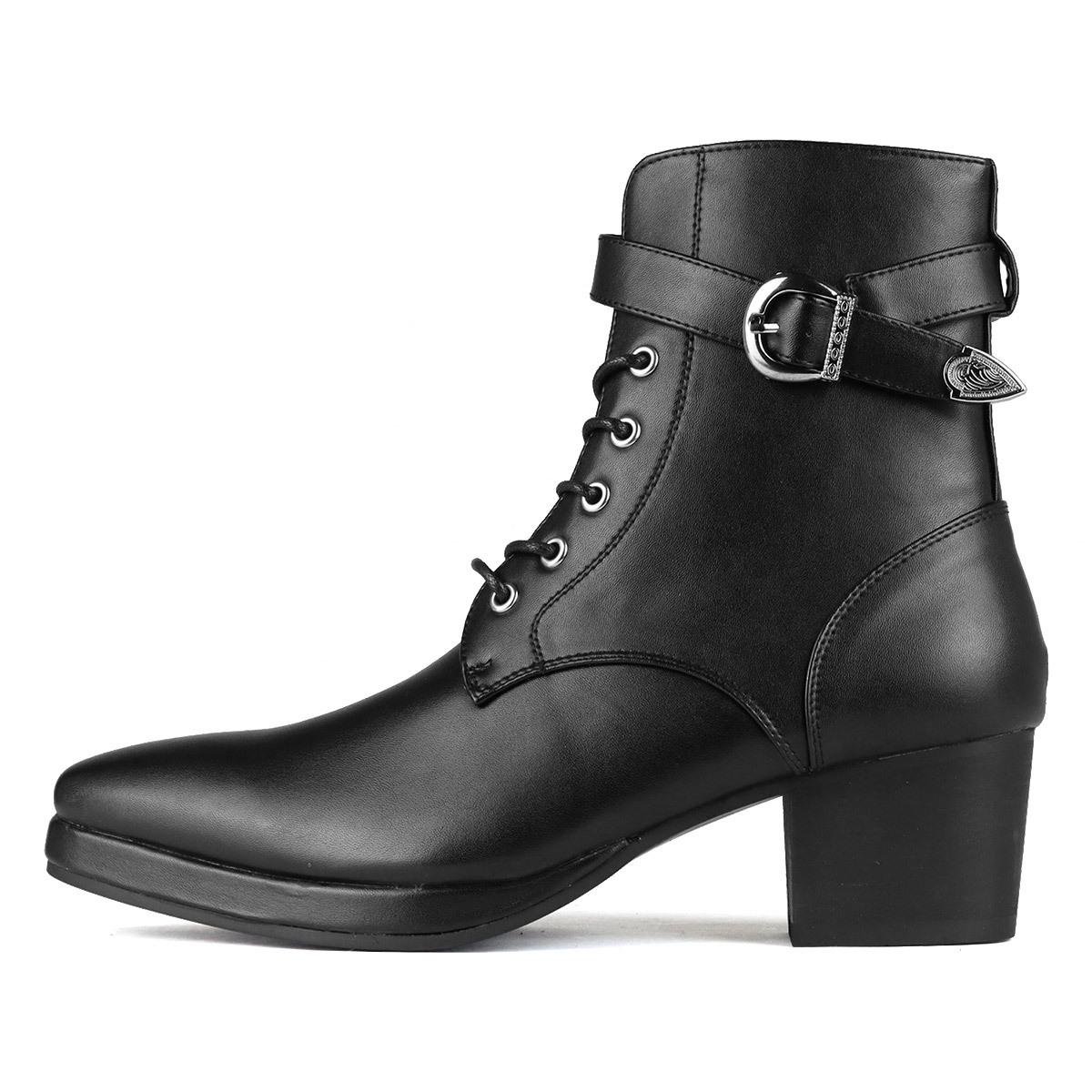 

Британские мужские ботинки с пряжкой круглой формы и толстым ремешком снизу 40 чёрный