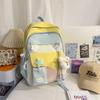 Schoolbag Japanese ins high value fresh and sweet backpack large capacity lightweight backpack contrasting color junior high school student schoolbag