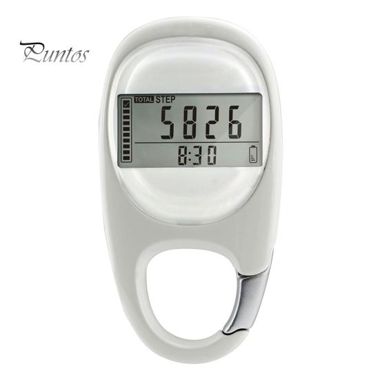 

3D счетчик шагов, простой шагомер для ходьбы с карабином, точный зажим, трекер шагов для мужчин, женщин, детей, пожилых людей белый
