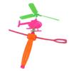 Multicolor Pull Line Helicopter Toys With Assembled Handle Drawstring Plane  Kids Outdoor Toy