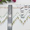 45Cm Long Tassel Glass Tube Fringe Tassel Fabric Diy Trim Ribbon Border Dance Dress Irregular Decor Wavy Beaded Sewing Tassel