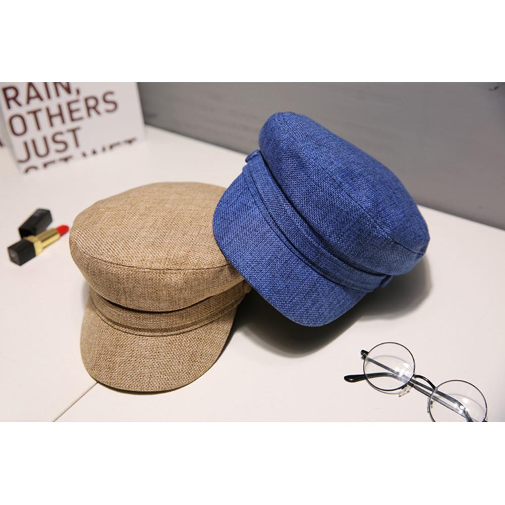 Women Men Cute Casual Outdoor Short Eaves Dome Cotton-flax Button Beret Hat Cap Unisex
