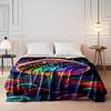 Colorful Glow Mushroom Forest Art Blanket, Flannel blanket for bedroom, living room, sofa, and nap sofas.