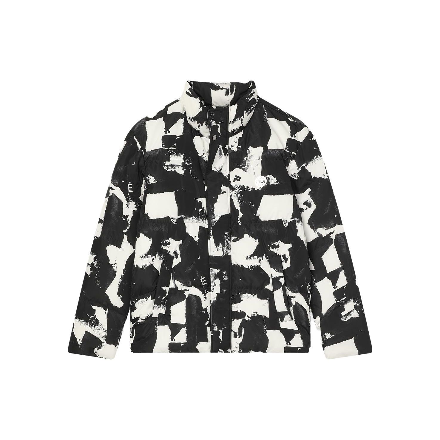 

FILA X Études Collaboration сплошной принт пуховик с застежкой-молнией и воротником-стойкой, длинный рукав, мужская верхняя одежда F11M346901F-ZA