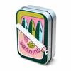 Portable Tin Case Mini Metal Box Cute Sardine Print Tin Box Small Pill Case Travel Jewelry Storage Case Desk Handbag Office
