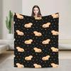 Capybara Cartoon Fleece Blanket Soft Printed Throw for Bed Sofa Bedroom Decor Lightweight Quilt