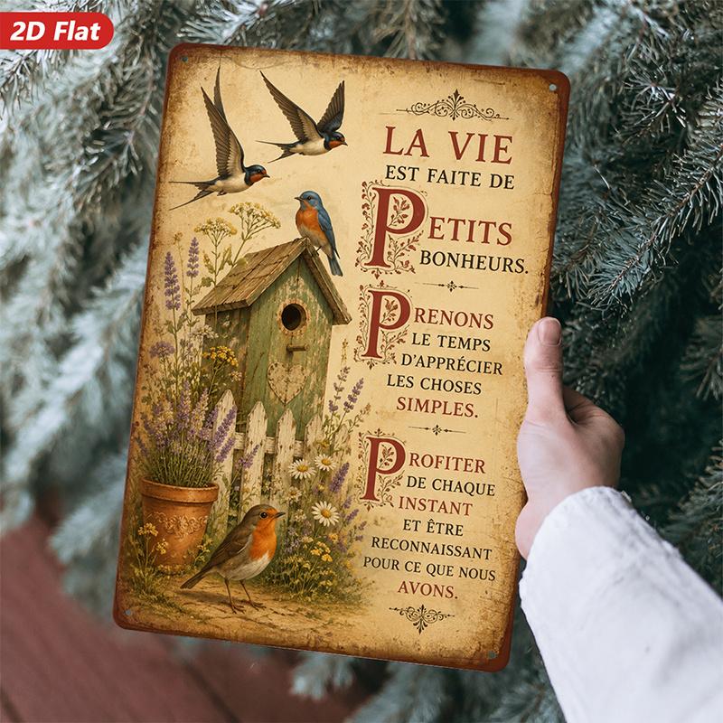 Metal Decorative Sign La Vie Est Faite De Petits Bonheurs