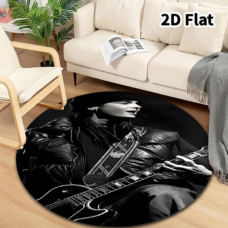 Tokio Hoteltom Kaulitz Round Area Rug Carpet Rug For Living Room Bedroom Sofa Playroom Decor Nonslip Floor Mat