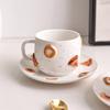 European Ceramic Coffee Cup Saucer Creative Donut Mug Exquisite Afternoon Tea Flower Tea Coffee Cup Breakfast Mug Birthday Gift