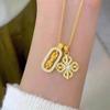 Gold Vajra Pendant Necklace with Diamond Accents - Perfect Gift for Her