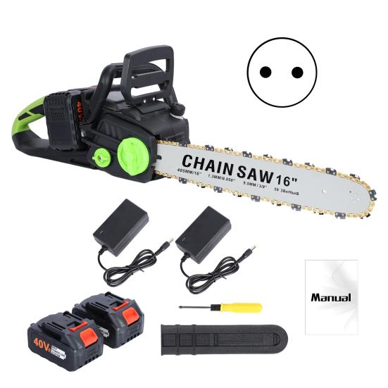 16 Inch Cordless Chainsaw Brushless Motor Electric Chainsaw Battery Powered Chainsaw with 2 x 4Ah Batteries Auto-Lubrication Chain Saw