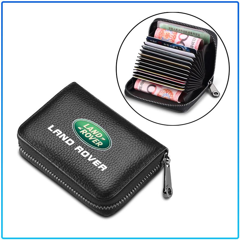 Leather Car Driver's License ID Card Bank Card Wallet Car Styling For Land Rover Freelander 2 L2 L319 L462 LF Range Sport Evoque L322 Discovery 2 3 4
