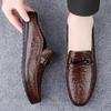 Half-drag casual men's casual shoes service men's casual leather shoes fashion soft sole one pedal lazy black