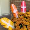Thanksgiving Turkey Planter Stakes Hand-Painted Wooden Garden Decor for Pots Flower Beds Autumn Fall Harvest Decoration