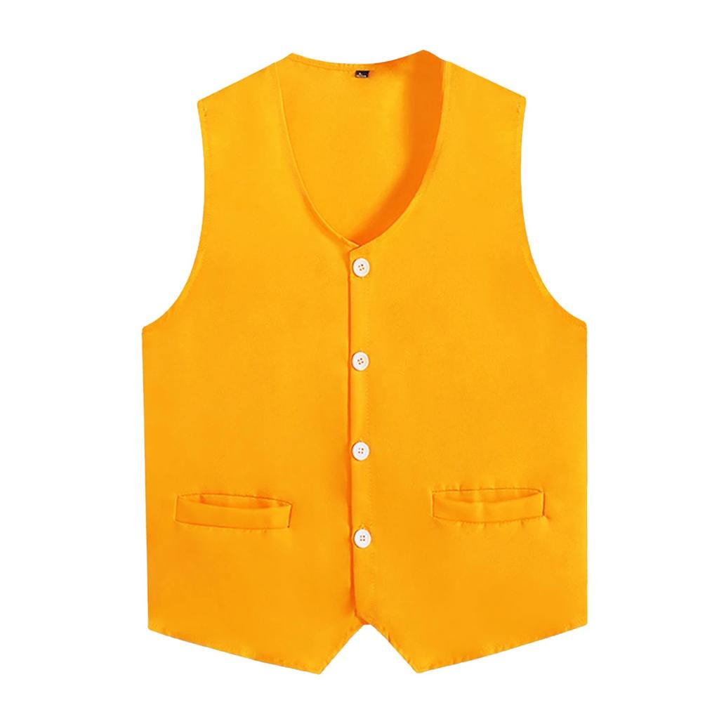 Womens Mens Button Vest Uniform Adult Waiter Bartender Work Uniform Unisex Volunteer Activity Vest Waistcoat