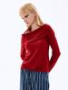 VISUS Wool Off-Shoulder Top_Red