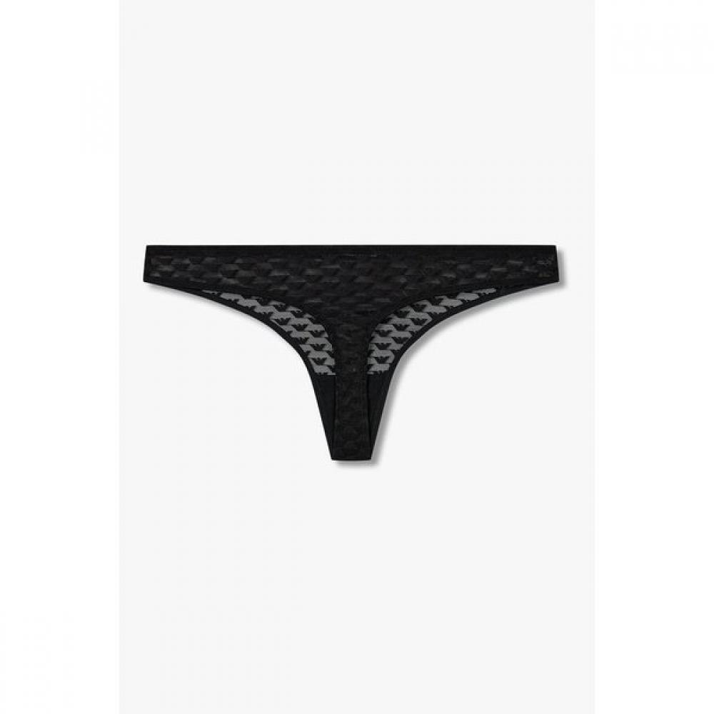 Emporio Armani Women Thong Mesh Eagle Pattern