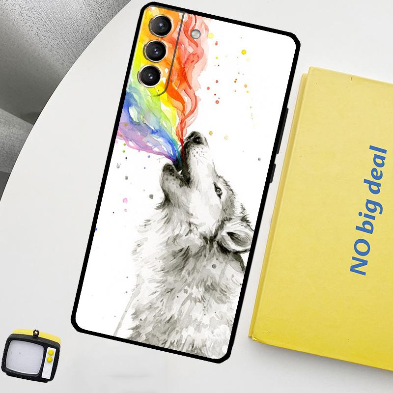 Wolf Phone Case For Samsung Galaxy S25 S24 Ultra S20 S21 S22 S23 Plus S9 S10 S24 FE S25 FE Cover