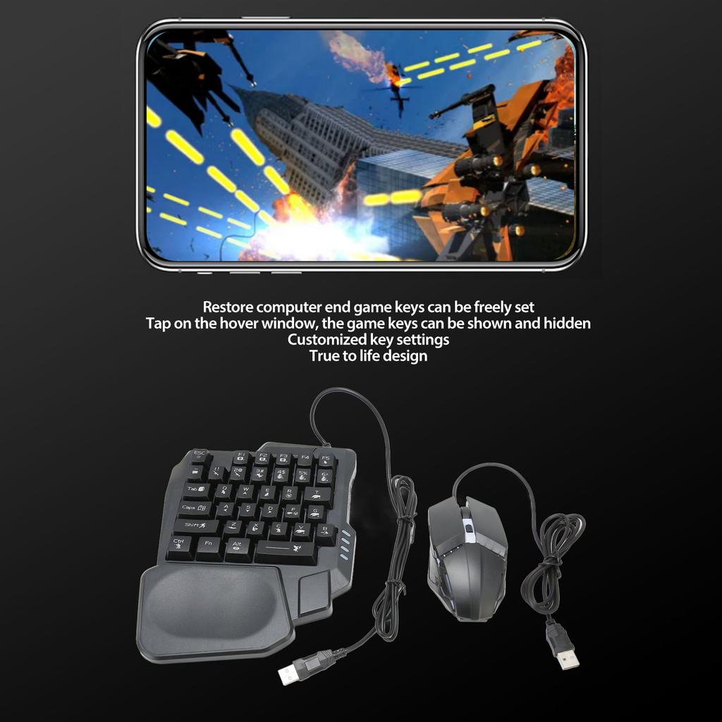 Game Keyboard Mouse Combo Plug and Play Mouse Converter 4 in 1 Mobile Game Combo Pack 5V 2000mA Output for Game Playing