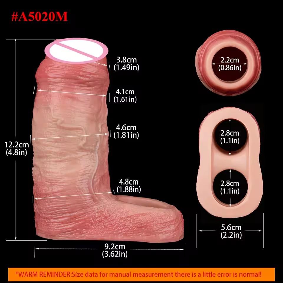 Gerçekçi Penis Kılıfı Boyut S M L XL Silikon Açık Uçlu Sik Kılıfı Yüzük Gerçekçi Oyuk Dildo Seks Oyuncağı Sik Büyütme