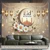 2D Eid Mubarak Kulisse Mondlaterne Blumige Moschee Hintergrundtuch für Islamische Party