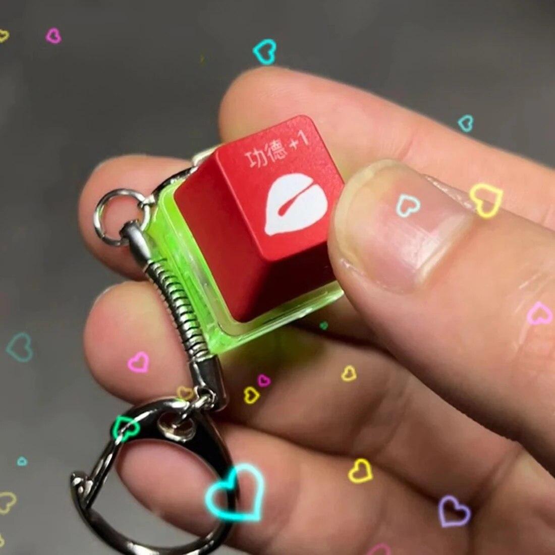 Креативный декомпрессионный светящийся брелок для клавиатуры Merit + 1 деревянный кончик — фото 6