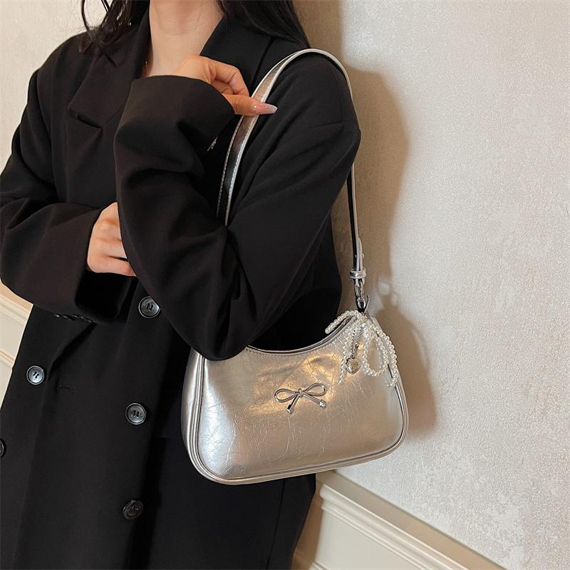 Schultertaschen Schleife Designer Handtaschen Anhänger senden Mode PU Handtaschen Reißverschluss Pendeltasche Achseltasche für Damen