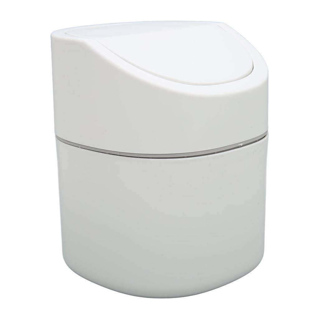Desktop Garbage Can Button Flip Cover Reduce Odor Trash Debris Collector Can 2L Capacity