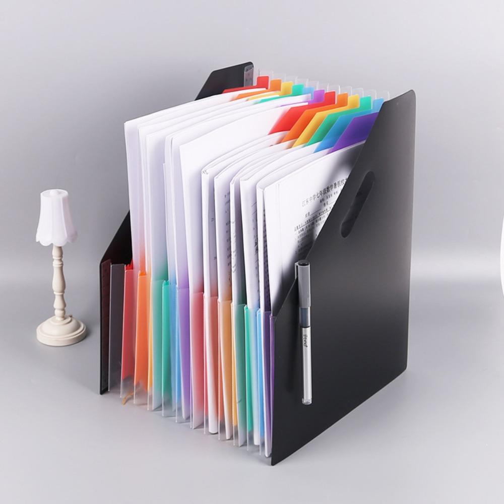 Folder 13 Pockets File Folder Diagonal Mouth Rainbow Color Document Holder  Briefcases