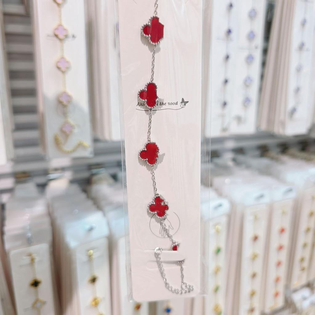 Double-sided Five-flower Four-leaf Clover Bracelet Titanium Steel Does Not Fade Light Luxury High-end Jewelry