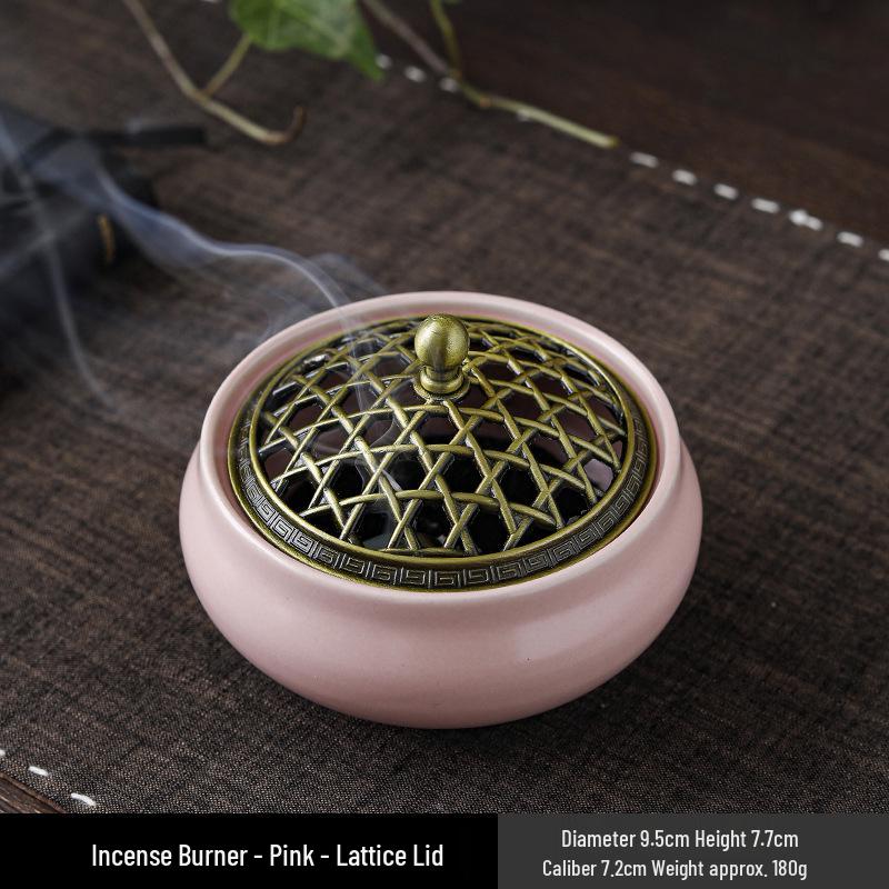 Jingdezhen Celadon Ceramic Three-Legged Small Incense Burner with Ice Crack Glaze and Anti-Scald Lid.