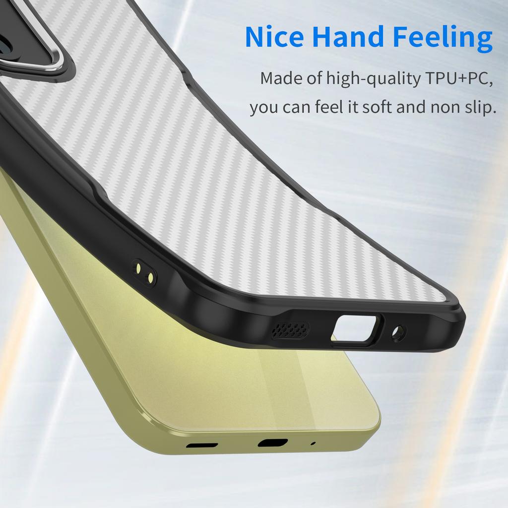 For Samsung Galaxy A06 5G Case Carbon Fiber Texture Hybrid Phone Cover