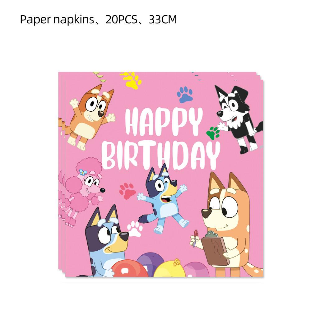 Pink Bluey Birthday Party Decoration Set Bingo Puppy Cup Plate Napkins Balloons For Kids Favors Gifts Photo Booth Baby Shower