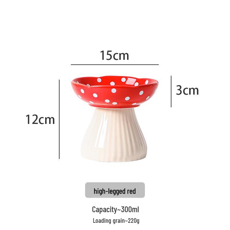 Universal Ceramic Cat & Dog Bowl - Anti-tip, High-legged Design for Neck Protection