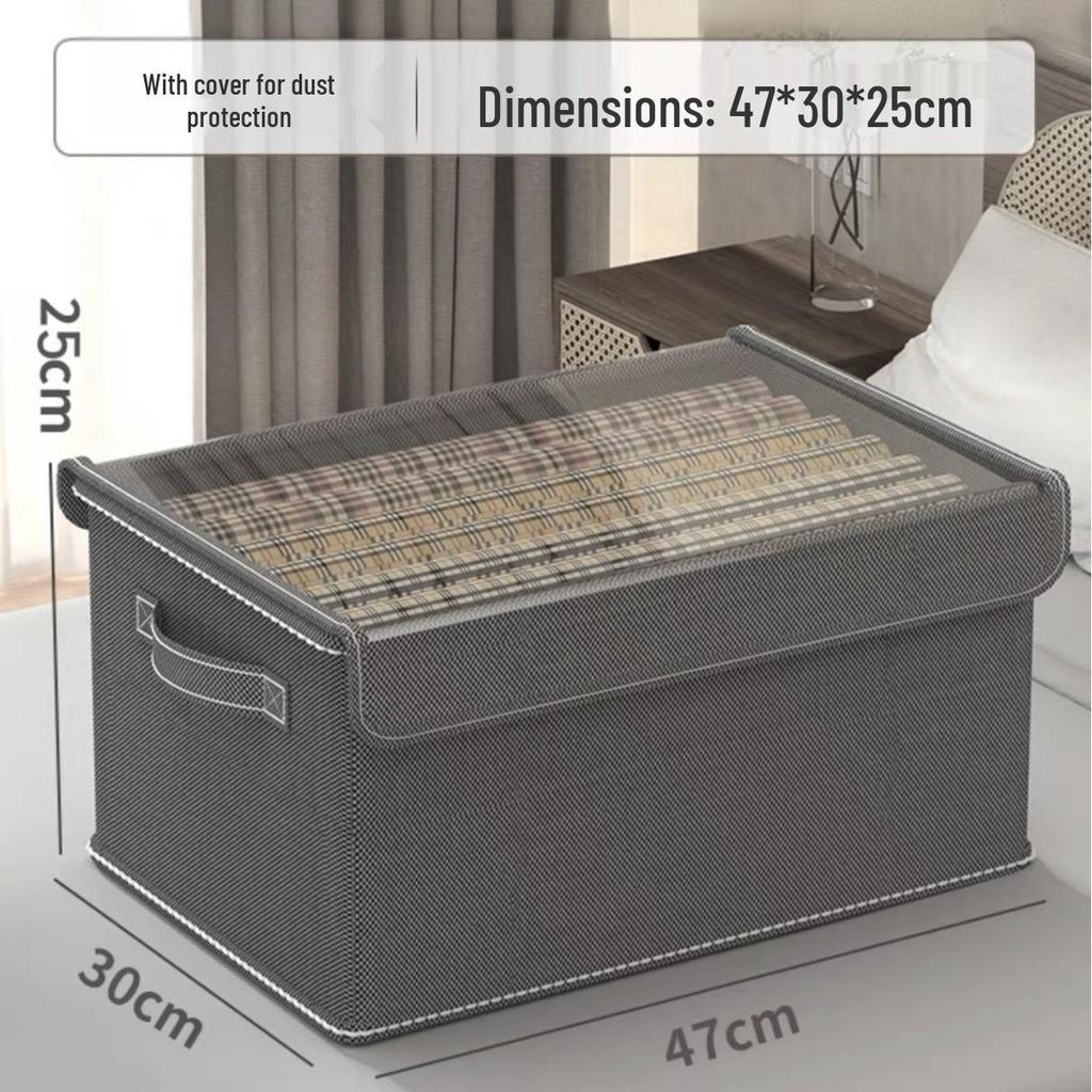 Fabric Drawer-Style Wardrobe Storage Box with Lid for Clothes and Pants