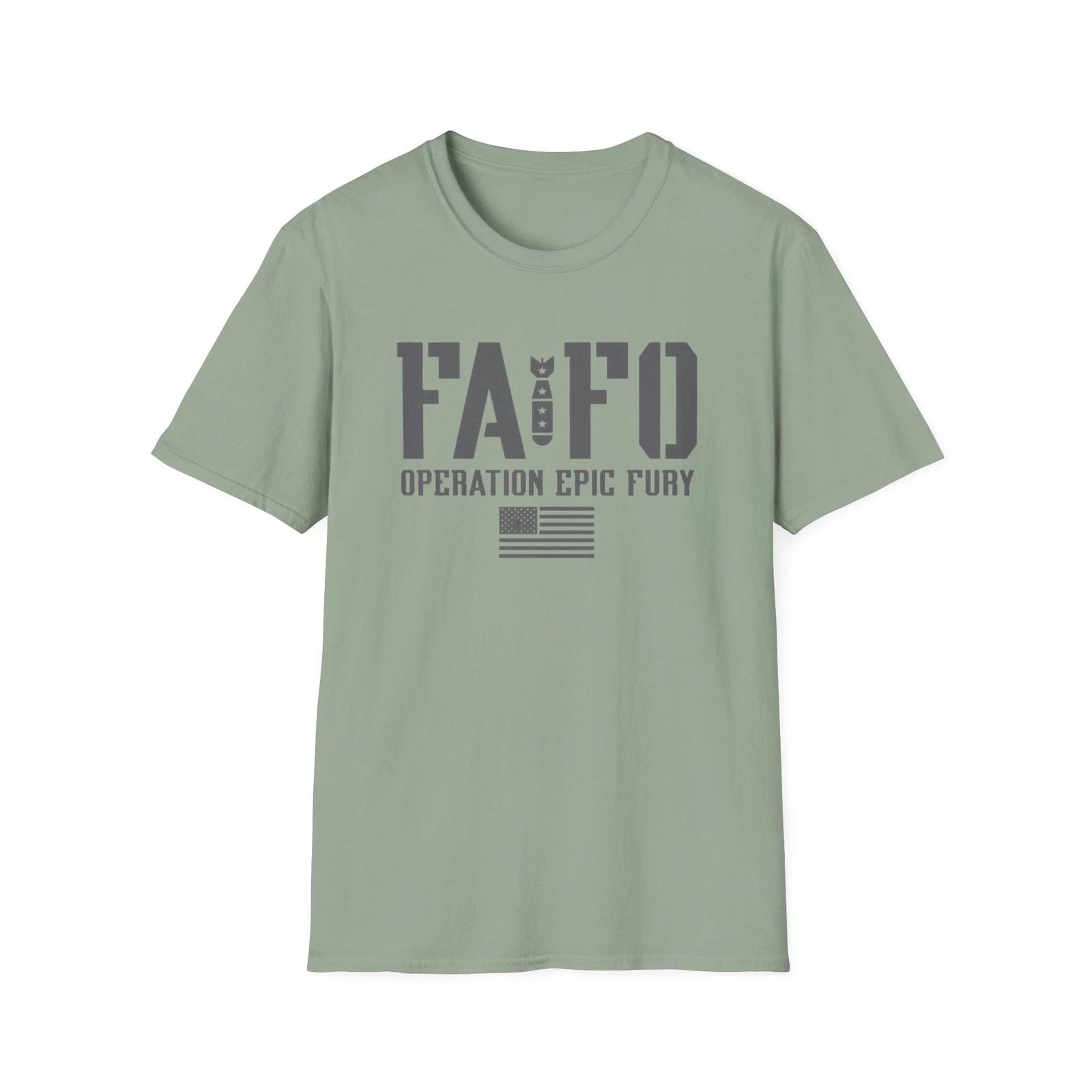 Mens Trump FAFO Operation Epic Fury Shirt Military Bomber L