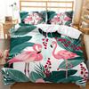 Flamingo Duvet Cover Couple Flamingo Palm Leaf Twin Bedding Set Tropical Botanical Leaves Summer King Size Polyester Quilt Cover