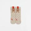 Cute Elk Cartoon Socks with 3D Ears – Red, Cotton for Autumn & Winter, Japanese Style, Perfect for Christmas
